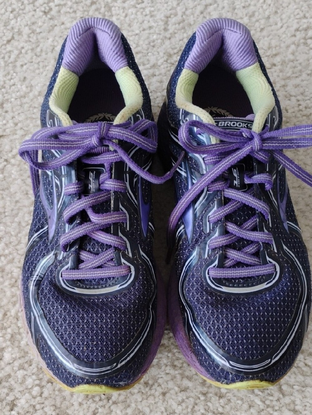 Brooks Adrenaline GTS 16 Running Shoes Y2K Performance Tech Purple Lime Size 8